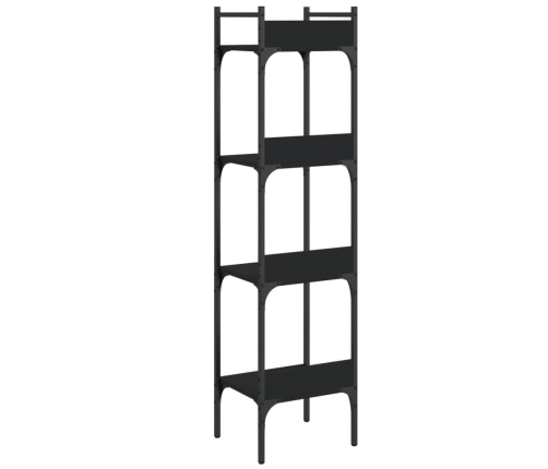 vidaXL Librería de 4 estantes madera ingeniería negro 35x30x138,5 cm