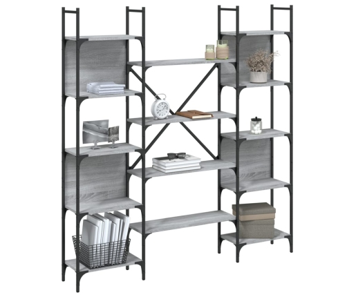 Estantería de madera ingeniería gris Sonoma 155,5x24x166,5 cm