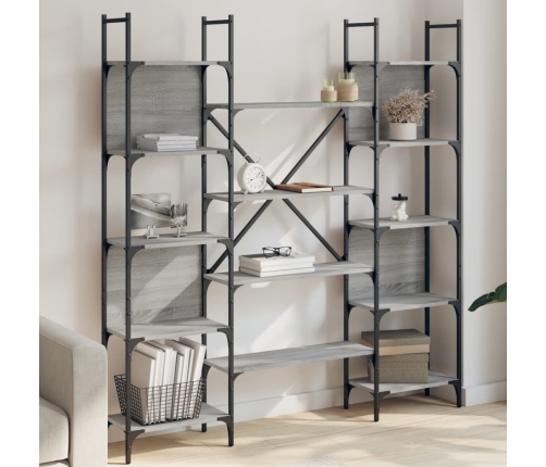 Estantería de madera ingeniería gris Sonoma 155,5x24x166,5 cm