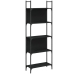 Librería de 5 estantes madera ingeniería negro 60,5x24x166,5 cm