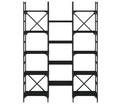 Estantería madera de ingeniería negra 127,5x28,5x172,5 cm