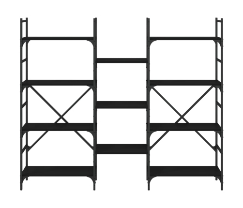 Estantería madera de ingeniería negra 160x28,5x136,5 cm