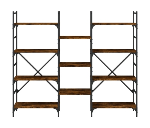 Estantería madera de ingeniería roble ahumado 160x28,5x136,5 cm