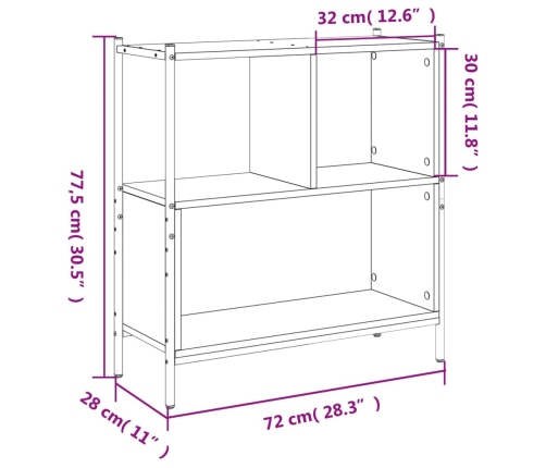 Estantería madera de ingeniería roble Sonoma 72x28x77,5 cm