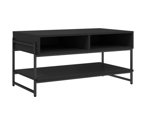 Mesa de centro madera contrachapada negro 90x50x45 cm