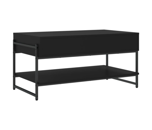 Mesa de centro madera contrachapada negro 90x50x45 cm