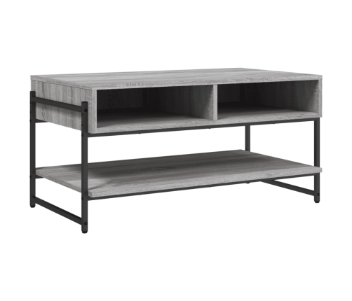 Mesa de centro madera contrachapada gris Sonoma 90x50x45 cm