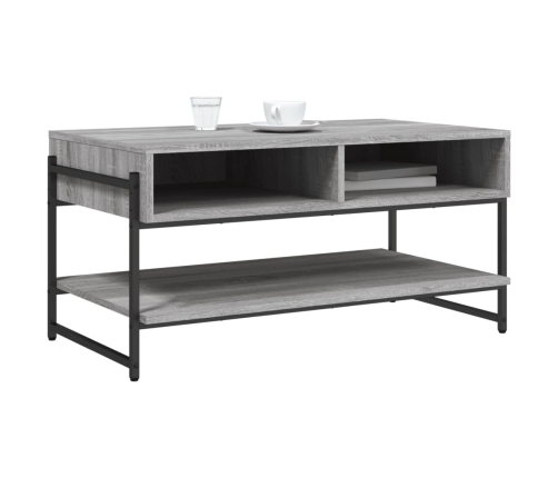 Mesa de centro madera contrachapada gris Sonoma 90x50x45 cm