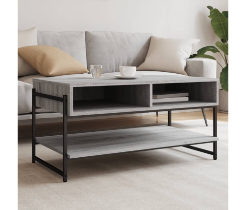 Mesa de centro madera contrachapada gris Sonoma 90x50x45 cm