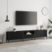 Mueble de TV con cajón madera de ingeniería negro 200x25x44 cm