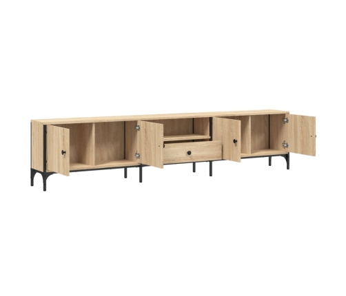 Mueble de TV cajón madera ingeniería roble Sonoma 200x25x44 cm