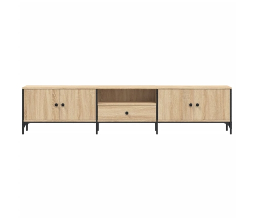 Mueble de TV cajón madera ingeniería roble Sonoma 200x25x44 cm