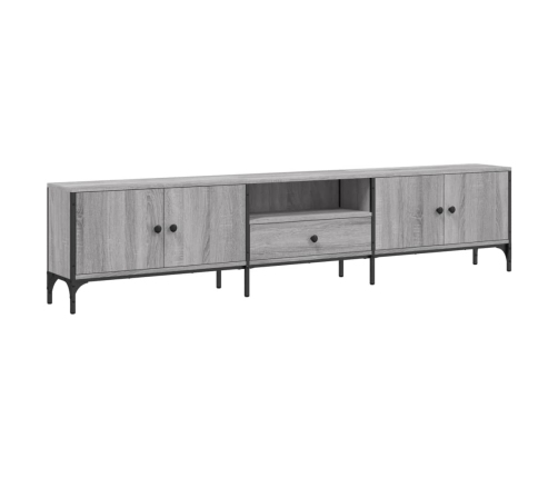 Mueble de TV cajón madera ingeniería gris Sonoma 200x25x44 cm