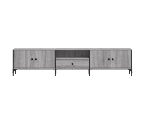 Mueble de TV cajón madera ingeniería gris Sonoma 200x25x44 cm