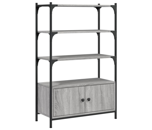 Librería 3 estantes madera ingeniería gris Sonoma 70x30x109,5cm