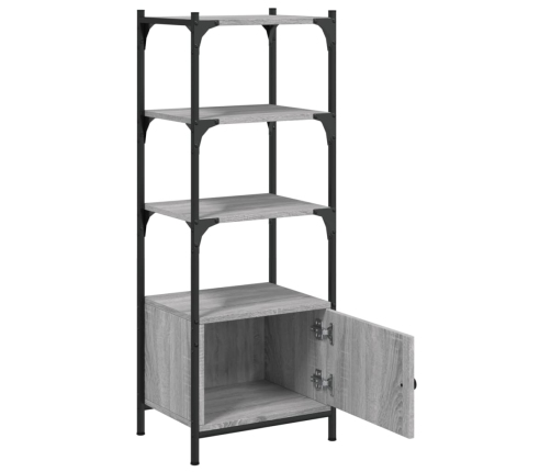 Librería 3 estantes madera ingeniería gris Sonoma 41x30x109,5cm