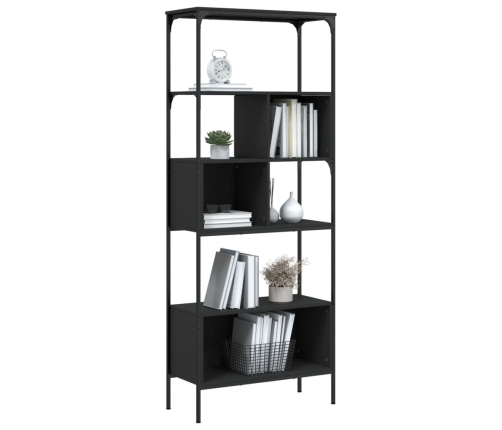 Librería 5 estantes madera de ingeniería negro 76x33x188,5 cm