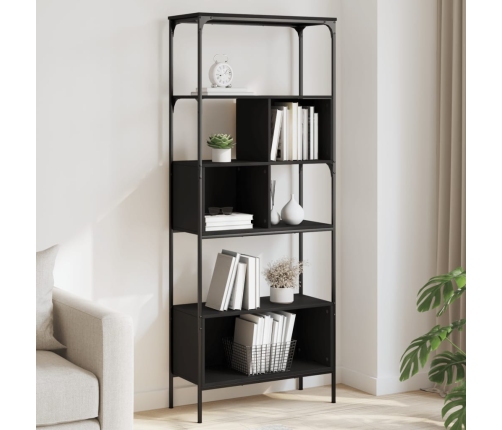 Librería 5 estantes madera de ingeniería negro 76x33x188,5 cm