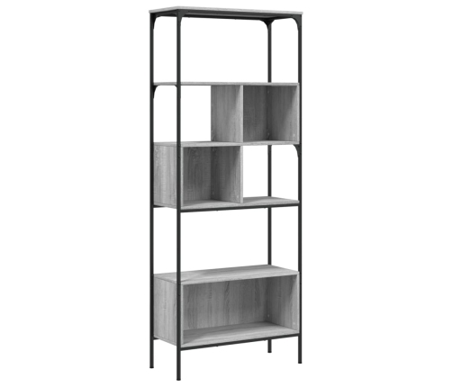 Librería 5 estantes madera ingeniería gris Sonoma 76x33x188,5cm