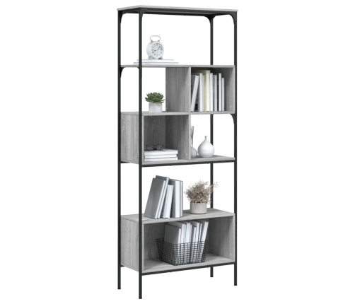 Librería 5 estantes madera ingeniería gris Sonoma 76x33x188,5cm