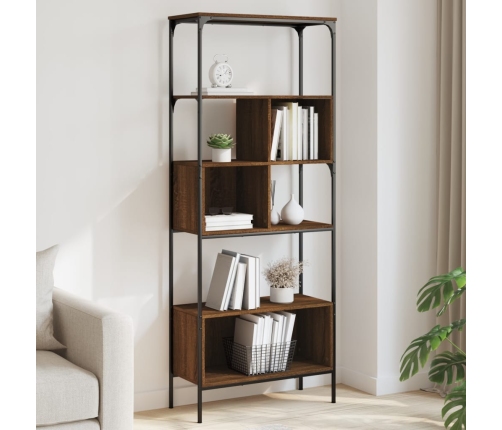 vidaXL Librería 5 estantes madera ingeniería marrón 76x33x188,5 cm