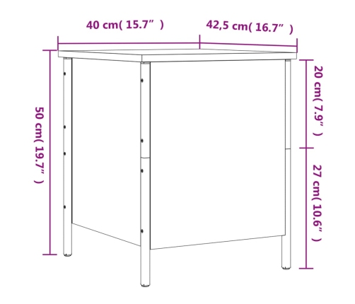 Banco con almacenaje madera ingeniería gris Sonoma 40x42,5x50cm