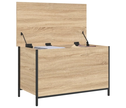 Banco almacenaje madera ingeniería roble Sonoma 80x42,5x50 cm