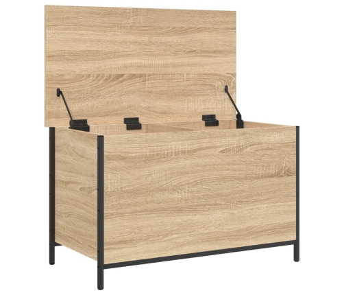 Banco almacenaje madera ingeniería roble Sonoma 80x42,5x50 cm