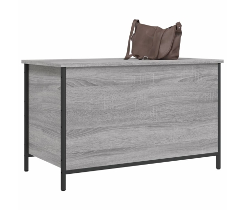 Banco de almacenaje madera ingeniería gris Sonoma 80x42,5x50 cm