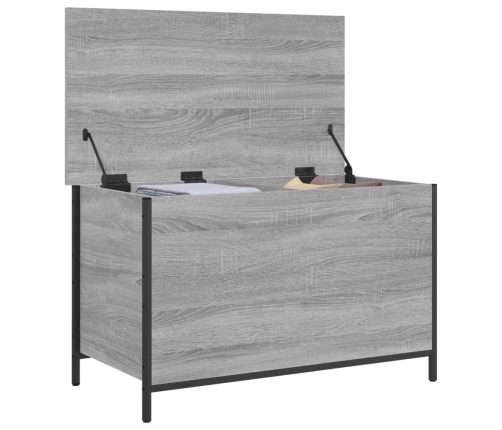 Banco de almacenaje madera ingeniería gris Sonoma 80x42,5x50 cm