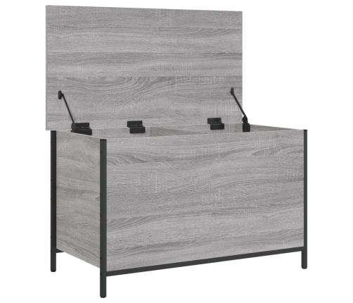 Banco de almacenaje madera ingeniería gris Sonoma 80x42,5x50 cm