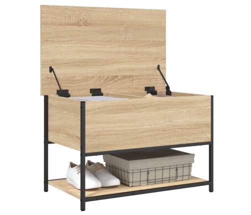 Banco almacenaje madera ingeniería roble Sonoma 70x42,5x47 cm