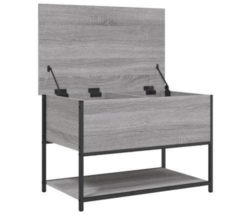 Banco de almacenaje madera ingeniería gris Sonoma 70x42,5x47 cm