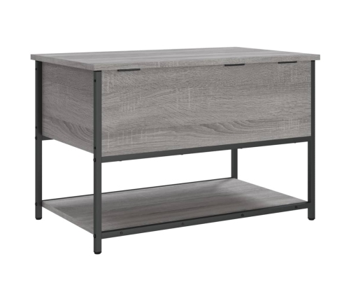 Banco de almacenaje madera ingeniería gris Sonoma 70x42,5x47 cm