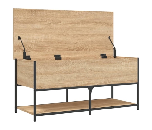 Banco almacenaje madera ingeniería roble Sonoma 100x42,5x47 cm