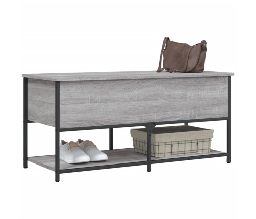 Banco de almacenaje madera ingeniería gris Sonoma 100x42,5x47cm