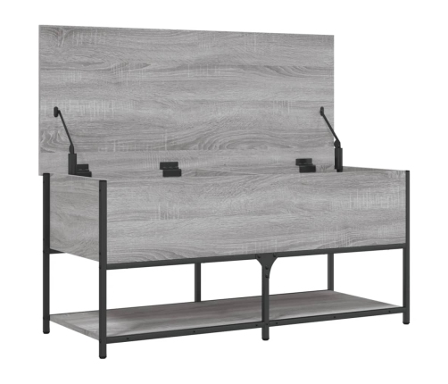 Banco de almacenaje madera ingeniería gris Sonoma 100x42,5x47cm