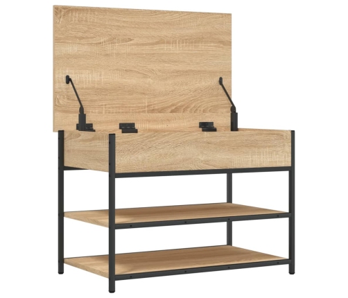 Banco zapatero madera de ingeniería roble Sonoma 70x42,5x50 cm