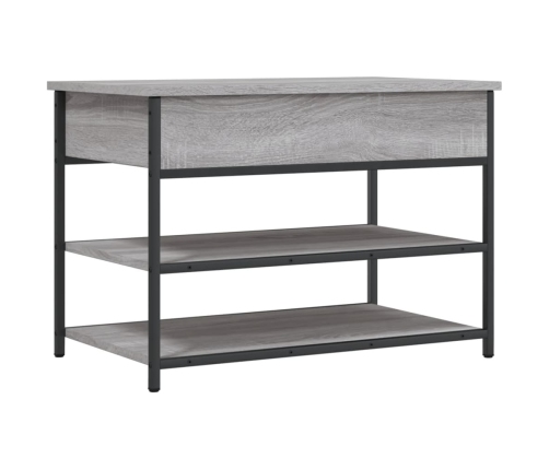 Banco zapatero madera de ingeniería gris Sonoma 70x42,5x50 cm