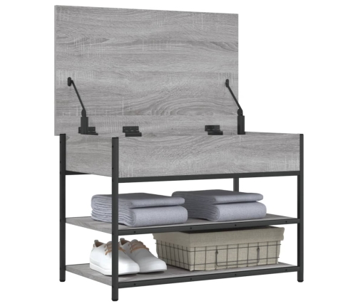 Banco zapatero madera de ingeniería gris Sonoma 70x42,5x50 cm