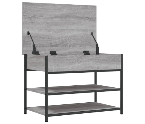 Banco zapatero madera de ingeniería gris Sonoma 70x42,5x50 cm