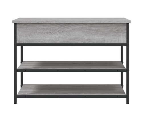 Banco zapatero madera de ingeniería gris Sonoma 70x42,5x50 cm