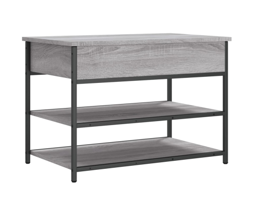 Banco zapatero madera de ingeniería gris Sonoma 70x42,5x50 cm