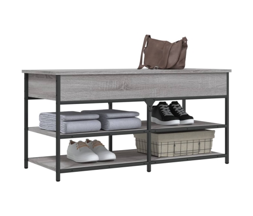 Banco zapatero madera de ingeniería gris Sonoma 100x42,5x50 cm