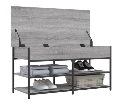 Banco zapatero madera de ingeniería gris Sonoma 100x42,5x50 cm