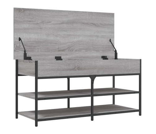 Banco zapatero madera de ingeniería gris Sonoma 100x42,5x50 cm