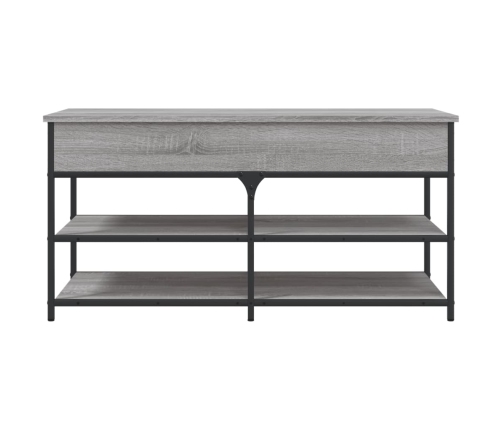 Banco zapatero madera de ingeniería gris Sonoma 100x42,5x50 cm