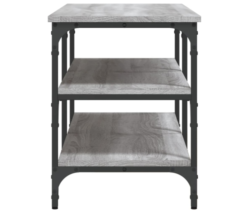 Banco zapatero madera de ingeniería gris Sonoma 100x38,5x49 cm