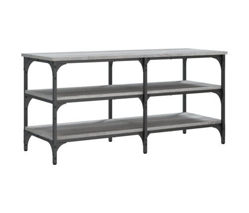 Banco zapatero madera de ingeniería gris Sonoma 100x38,5x49 cm