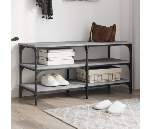 Banco zapatero madera de ingeniería gris Sonoma 100x38,5x49 cm